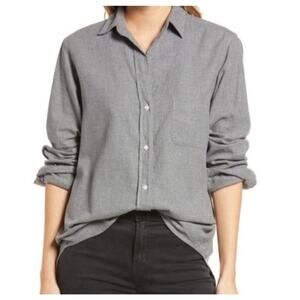 Grayson Frank & Eileen The Hero Shirt Women 2 ( XS) Gray Cotton Lightweight